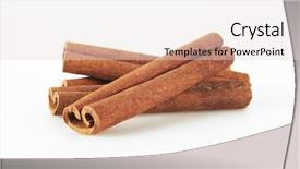  Presentation with cinnamon - Amazing PPT layouts having cinnamon sticks isolated on white backdrop and a light gray colored foreground