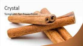  Presentation with cinnamon - Cool new theme with cinnamon sticks isolated on white backdrop and a white colored foreground
