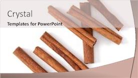  Presentation with cinnamon - Presentation theme consisting of cinnamon sticks isolated over white background and a lemonade colored foreground