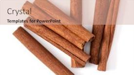  Presentation with cinnamon - Audience pleasing presentation design consisting of cinnamon-sticks-isolated-over-white backdrop and a coral colored foreground