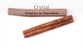  Presentation with cinnamon - PPT theme having cinnamon-sticks-isolated-over-white background and a white colored foreground