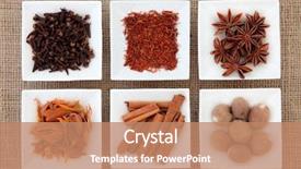  Presentation with saffron - Presentation theme having cinnamon sticks nutmeg and mace background and a coral colored foreground
