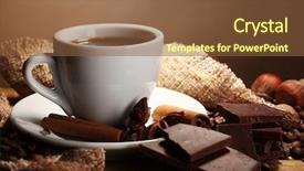  Presentation with chocolate nuts - Theme with cinnamon sticks nuts and chocolate background and a tawny brown colored foreground