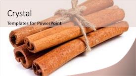  Presentation with cinnamon - Presentation featuring cinnamon sticks on white background and a lemonade colored foreground