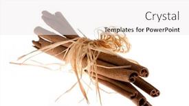  Presentation with cinnamon - Colorful presentation design enhanced with cinnamon sticks tied as decoration backdrop and a white colored foreground