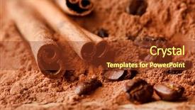  Presentation with cinnamon quills microbial contaminations - PPT theme with cinnamon sticks with cocoa background and a tawny brown colored foreground