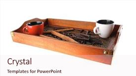  Presentation with coffee beans - Cool new slides with cinnamon sticks with coffee beans backdrop and a sky blue colored foreground