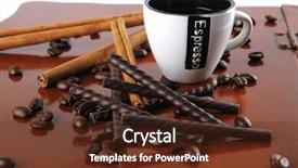  Presentation with coffee beans - Slides consisting of cinnamon sticks with coffee beans background and a tawny brown colored foreground