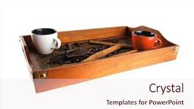  Presentation with coffee beans - Colorful presentation theme enhanced with cinnamon sticks with coffee beans backdrop and a sky blue colored foreground