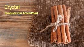  Presentation with cinnamon - Presentation with cinnamon sticks wrapped with rope background and a tawny brown colored foreground