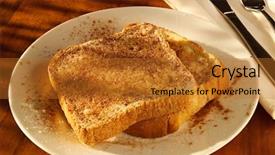  Presentation with golden light - Audience pleasing theme consisting of cinnamon sugar toast in golden light in full focus backdrop and a gold colored foreground