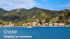  Presentation with coast - Slide set enhanced with cinque-terre-coast-with-monterosso background and a teal colored foreground