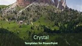  Presentation with mountains - Presentation theme enhanced with cinque-torri-dolomiti-mountains-italy background and a tawny brown colored foreground