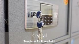  Presentation with deposit - Audience pleasing slides consisting of cipher - closeup deposit box with key backdrop and a gray colored foreground