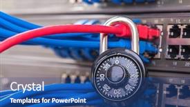  Presentation with data protection - Cool new PPT layouts with cipher - network and data protection concept backdrop and a ocean colored foreground