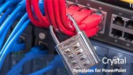  Presentation with data protection - Theme having cipher - network and data protection concept background and a ocean colored foreground