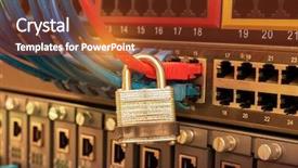  Presentation with data protection - PPT layouts consisting of cipher - network and data protection concept background and a tawny brown colored foreground