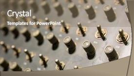  Presentation with control panel - Amazing presentation theme having cipher - retro control panel with switchers backdrop and a violet colored foreground