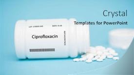  Presentation with antibiotic - Theme featuring ciprofloxacin-an-antibiotic-medication-used background and a light blue colored foreground