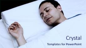  Presentation with sleeping - Colorful PPT layouts enhanced with circadian rhythm - portrait of a man sleeping backdrop and a sky blue colored foreground