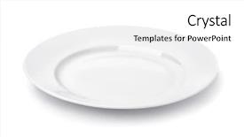  Presentation with white plate - Amazing PPT theme having circel shadow - white round empty dinner plate backdrop and a white colored foreground