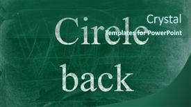  Presentation with circle - Slide set with circle-back-business-phrase-written background and a ocean colored foreground