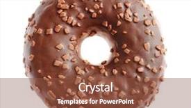  Presentation with circle - PPT theme enhanced with circle brown - delicious donut on white background background and a tawny brown colored foreground