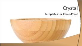  Presentation with flowers on white wooden - Amazing slides having circle brown - wooden bowl isolated on white backdrop and a white colored foreground