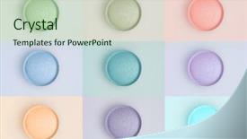  Presentation with green color - Presentation design consisting of circle color eye shadows background and a soft green colored foreground