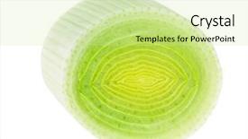  Presentation with white green - Colorful slide deck enhanced with circle-cross-section-of-green backdrop and a soft green colored foreground