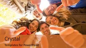  Presentation with season - Slides featuring circle date - love friendship gesture season background and a red colored foreground