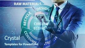  Presentation with economy - Slides featuring circle diagram - concept of circular economy background and a ocean colored foreground
