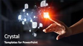  Presentation with media - Presentation theme enhanced with circle diagram - creating innovative technologies mixed media background and a dark gray colored foreground