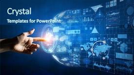  Presentation with diagram - Theme enhanced with circle diagram - creating innovative technologies mixed media background and a ocean colored foreground