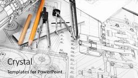  Presentation with diagram - Beautiful theme featuring circle diagram - drawing detail and drawing tools backdrop and a light gray colored foreground