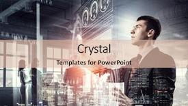  Presentation with diagram - Slide set with circle diagram - innovative technologies in use mixed background and a lemonade colored foreground