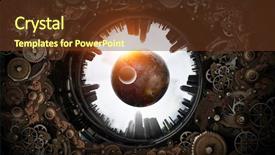  Presentation with mechanical watch - Audience pleasing slides consisting of mechanical watch - metal gear mechanism mixed media backdrop and a tawny brown colored foreground