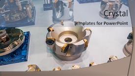  Presentation with cutting tools engineering milling - Amazing slide deck having centres to perform milling operations backdrop and a light blue colored foreground