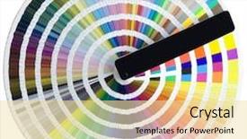  Presentation with clipping - PPT theme with circle isolated with clipping path background and a blonde colored foreground