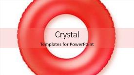  Presentation with swimming - Colorful PPT theme enhanced with circle life - top view of red inflatable backdrop and a coral colored foreground