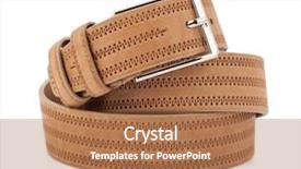  Presentation with belt conveyor aiport - PPT layouts with circle loop spirals - men beige belt isolated background and a coral colored foreground