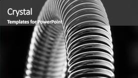  Presentation with crystal for bordes springs - Presentation design featuring circle loop spirals - metal springs background and a dark gray colored foreground