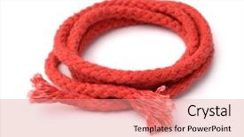  Presentation with old paper rope border - Colorful PPT theme enhanced with circle loop spirals - old red rope isolated backdrop and a coral colored foreground