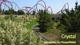  Presentation with circle - Slides having circle loop spirals - rollercoaster background and a tawny brown colored foreground