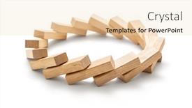  Presentation with circle - Theme having circle-made-of-toppled-wooden background and a  colored foreground