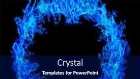  Presentation with blue flame - Theme having circle-of-blue-flame-isolated background and a navy blue colored foreground