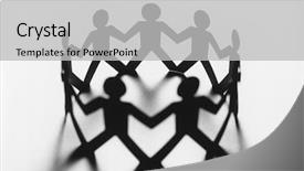  Presentation with circle - Beautiful theme featuring cut out paper figures backdrop and a light gray colored foreground