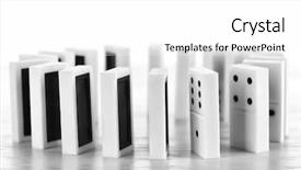  Presentation with domino - PPT theme consisting of circle of dominoes standing background and a white colored foreground