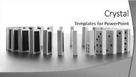  Presentation with circle logo - Audience pleasing theme consisting of circle of dominoes standing backdrop and a white colored foreground