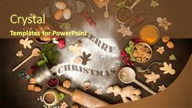  Presentation with gingerbread - Colorful slide set enhanced with circle-of-ingredients-for-making backdrop and a tawny brown colored foreground